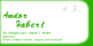 andor haberl business card